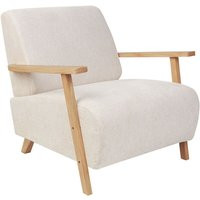 Modern Retro Armchair with Armrests Light Beige Fabric Lesja | ManoMano UK