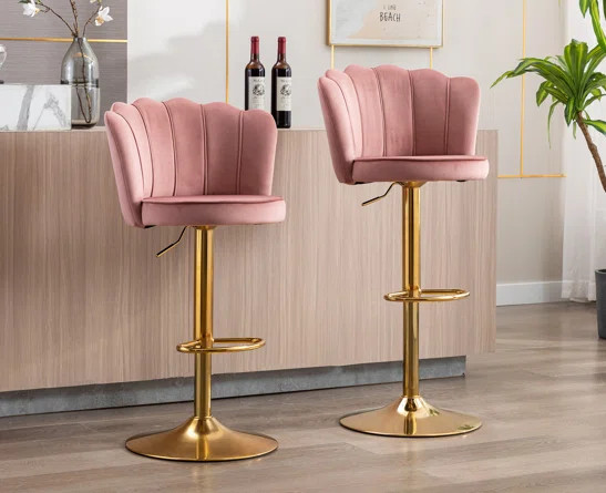 Ludka Swivel Adjustable Height Bar Stool | Wayfair North America
