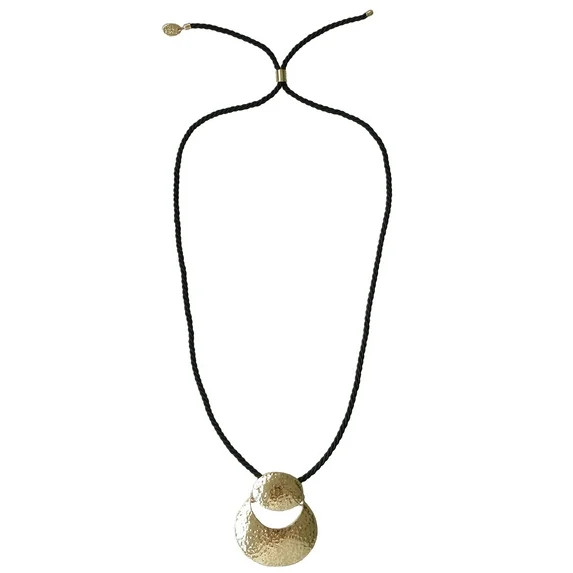 Time And Tru Women's Soft Hammered Metal Pandent Adjustable Necklace | Walmart (US)