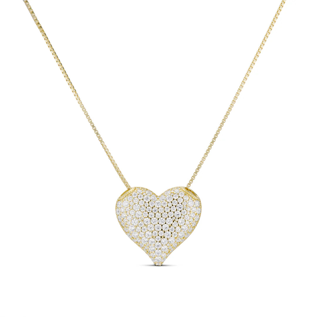 ICED JUMBO HEART NECKLACE | EP JEWELS 