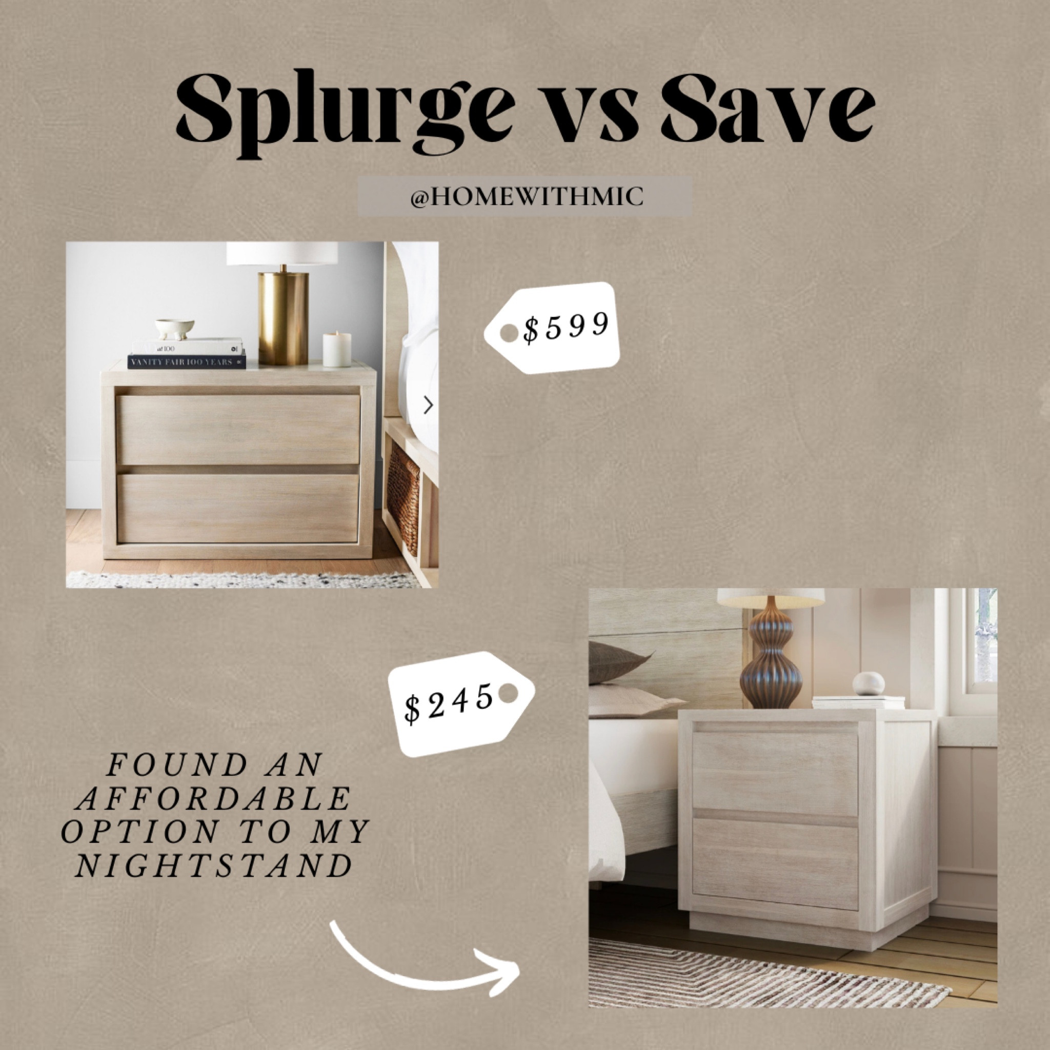 Splurge vs save on my Pottery Barn Cayman Nightstand and a similar one!

#LTKhome