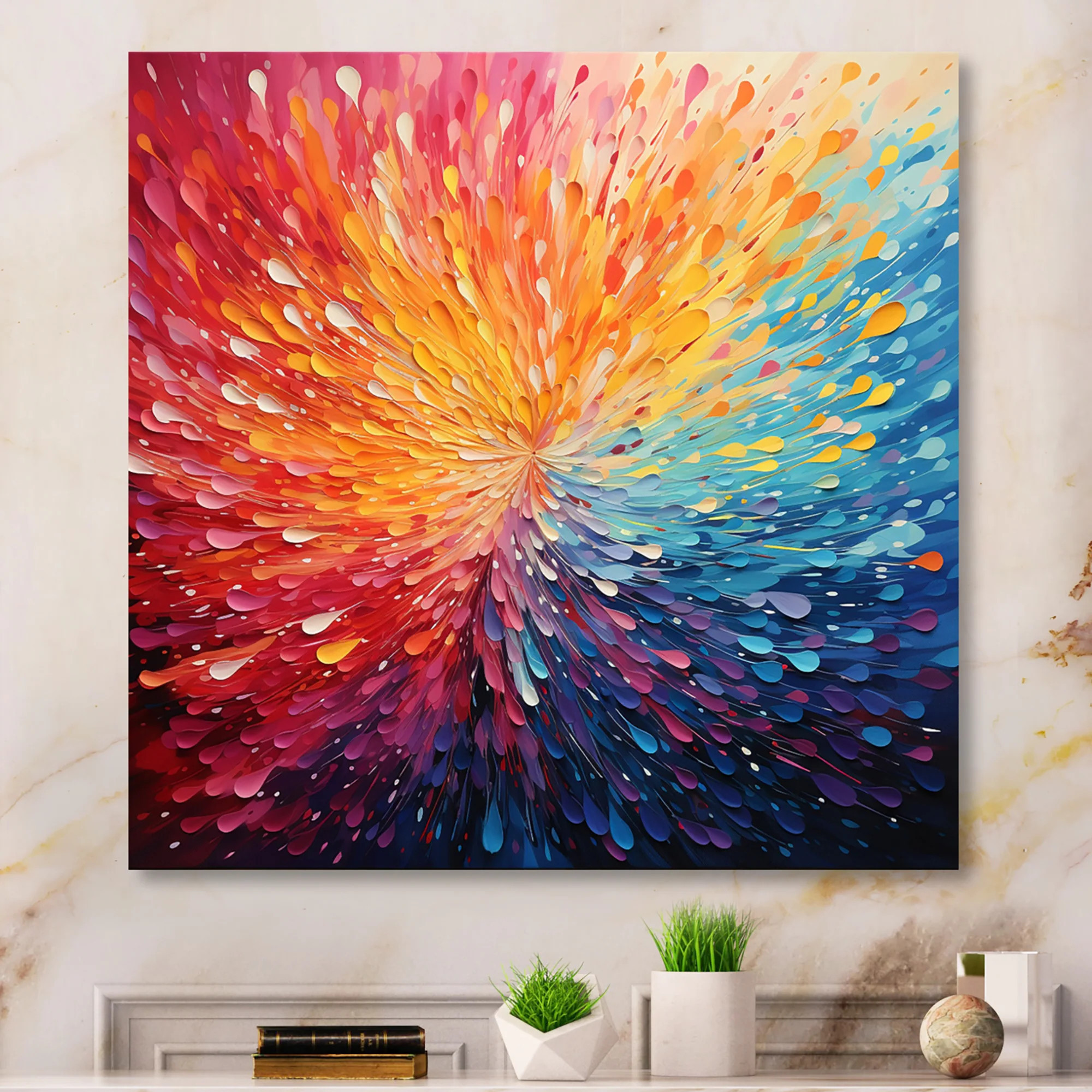 Designart "Hardedge Art Vibrant Velocity" Abstract Metal Wall Decor | Bed Bath & Beyond