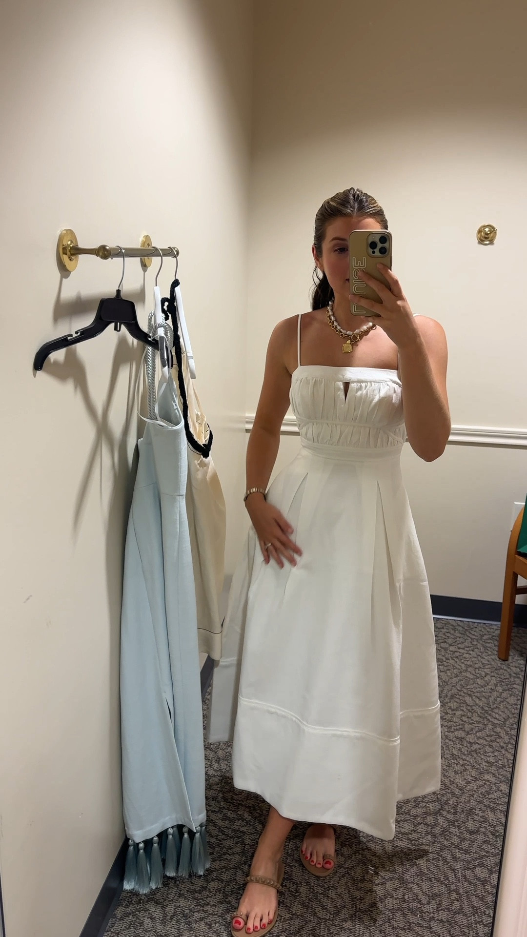 Cute white midi for summer! Wearing an XS