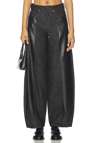 Gestuz Junia High Waisted Barrel Jeans in Black from Revolve.com | Revolve Clothing (Global)