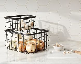 Large Urban Stackable Wire Basket Black
    
        
        SKU #10079453
        Dimensions: 2... | The Container Store