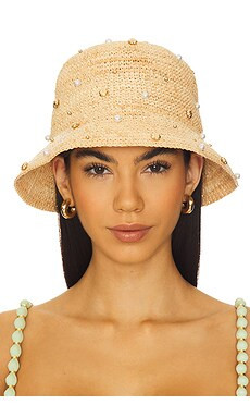 Nikki Beach Pearle Bucket Hat in Natural from Revolve.com | Revolve Clothing (Global)