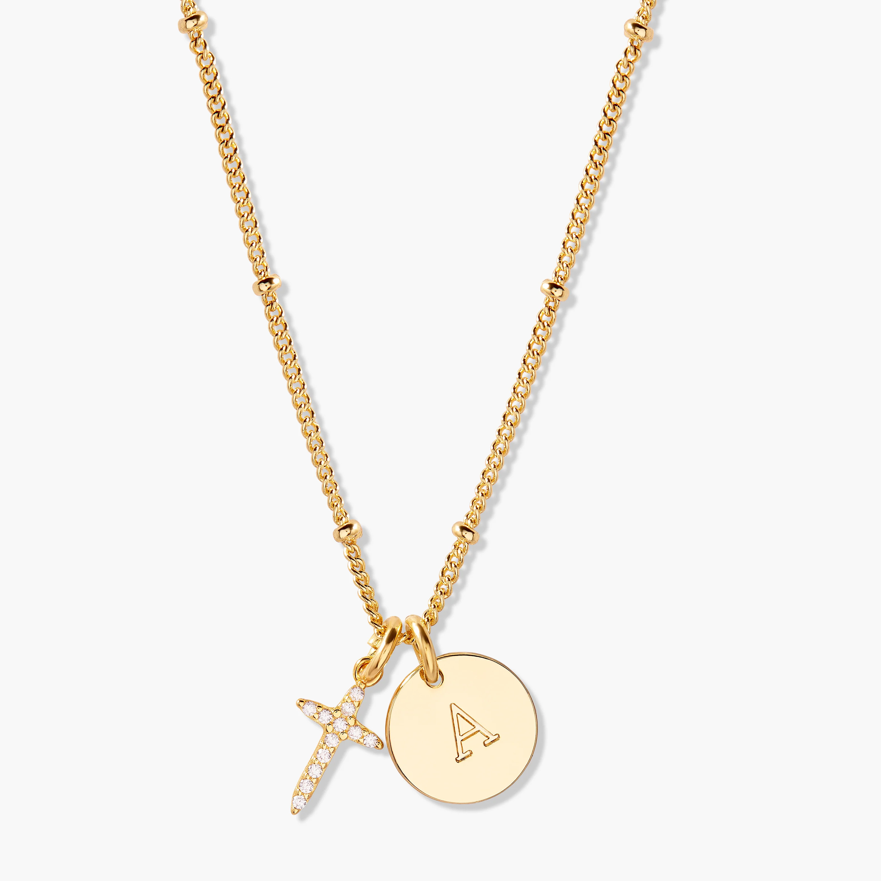 Josephine Initial Cross Pendant | Brook and York