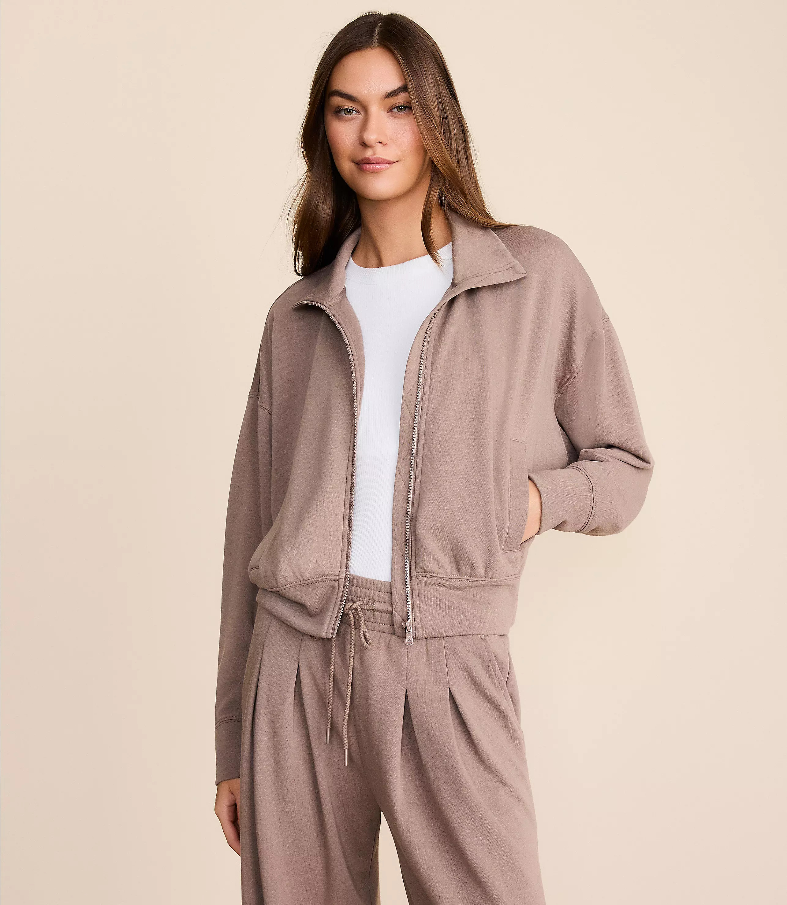 Lou & Grey Cozy Cotton Sweatshirt Jacket | LOFT