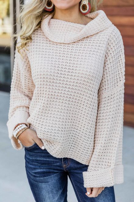 Tell Me What It's Like Cream Sweater | The Pink Lily Boutique