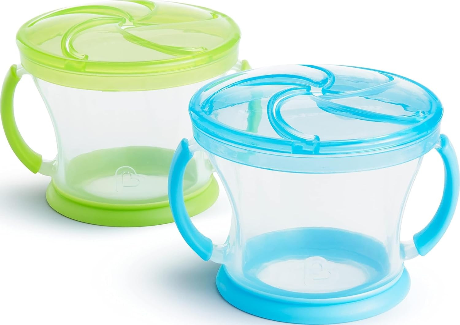 Munchkin Snack Catcher Toddler Snack Cups, No Spill, 2 Pack, Blue/Green | Amazon (US)