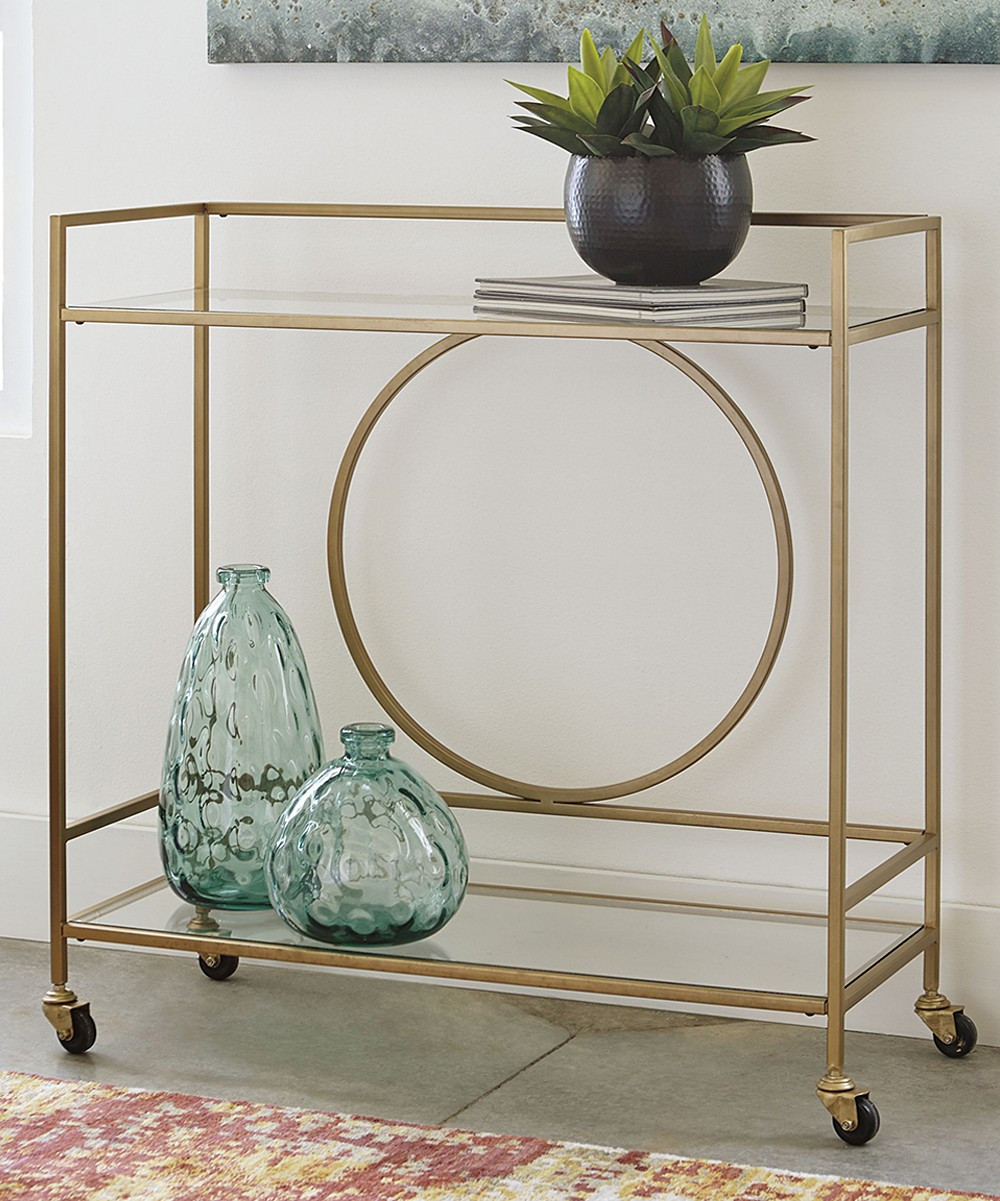 Signature Design by Ashley Furniture Bar Cart Antique - Gold Finish Jackford Bar Cart | Zulily