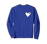 Lovely Cute Hand-Drawn White Minimalist Hearts on Royal-Blue Sweatshirt | Amazon (US)