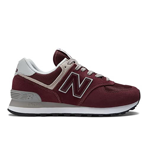 New Balance Women's 574 Core Sneaker, Burgundy/White, 8.5 | Amazon (US)