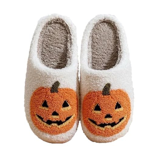 TBAVNOSY Unisex Halloween Slippers Spooky Lantern Pumpkin Slippers Cute Cozy Warm Plush Slip-On House Indoor and Outdoor Shoes (Style1, Adult, Women, 9, Numeric Range, US Footwear Size System, 10, Medium) | Amazon (US)