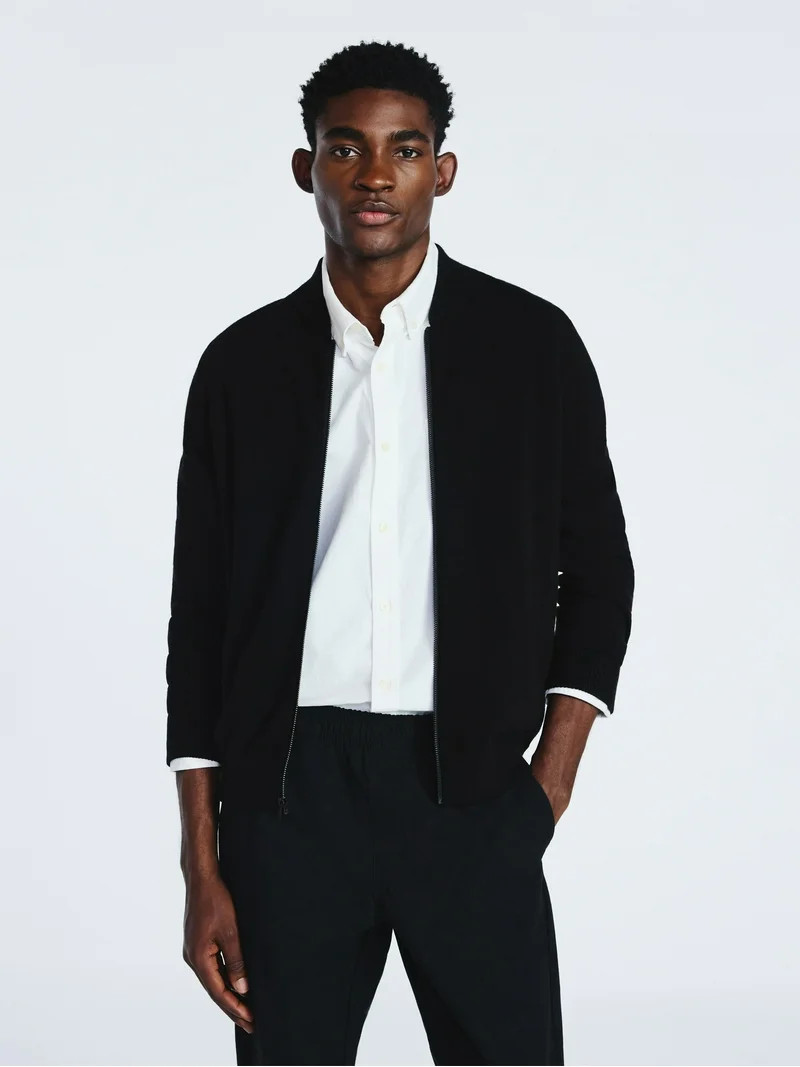 Free Assembly Men's Zip Front Sweater Jacket, Sizes S-3XL | Walmart (US)