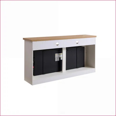 Electric Fireplace TV Stand, 60in for 70in TVs, 50in Smart Fireplace, Snow White | Tempered Glass+Stainless Steel+ MDF | Vent Free | Wayfair North America