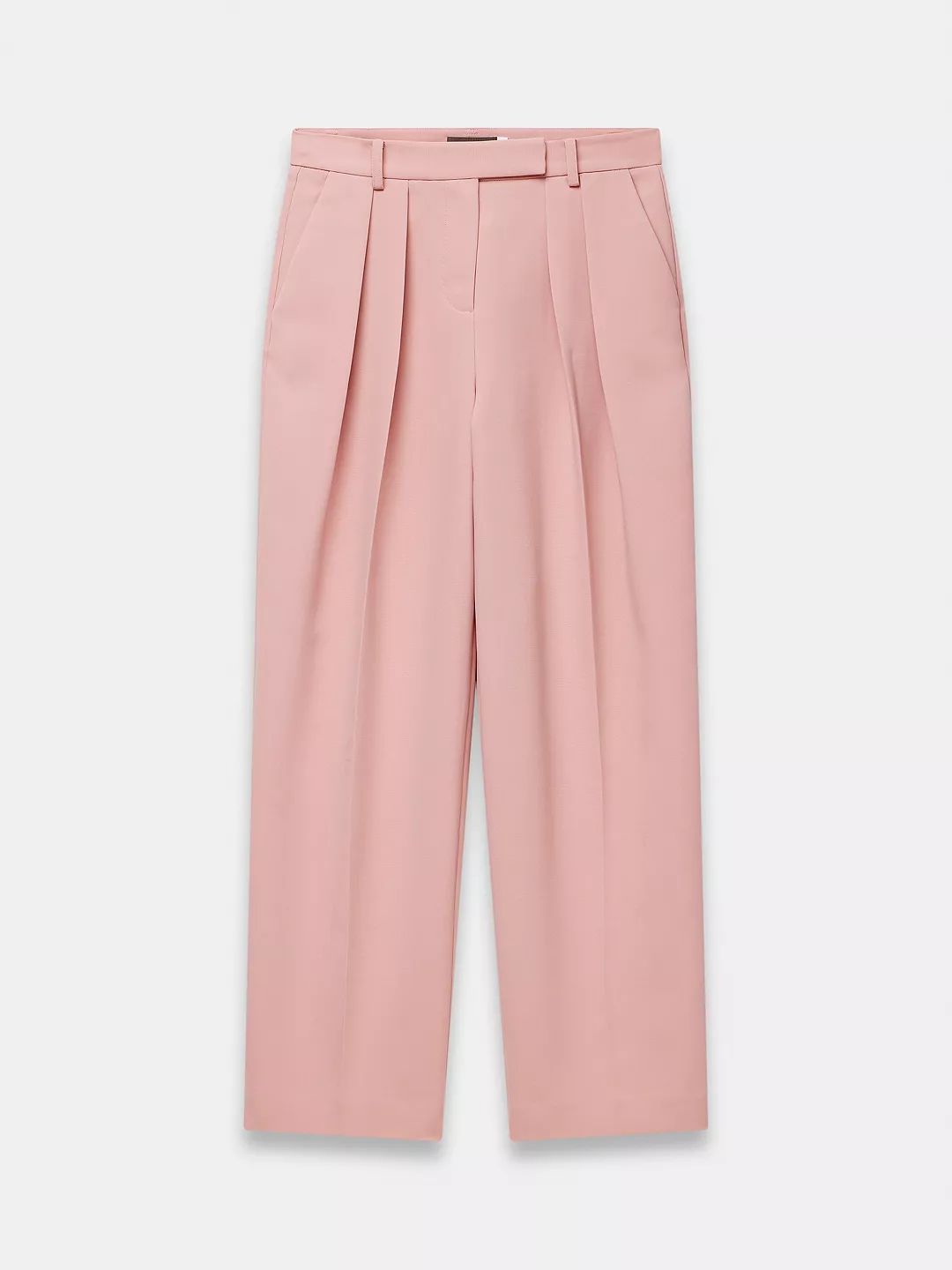 Mint Velvet Tailored Wide Leg Pleat Front Trousers, Pink | John Lewis (UK)