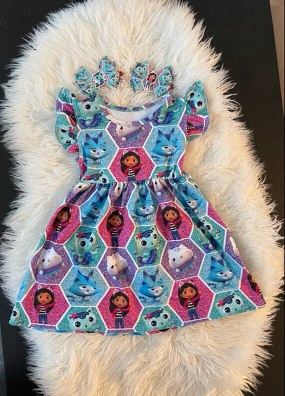Gabby's Dollhouse Inspired dress - Hexagonal pattern. (FREE BOW) | Etsy (US)