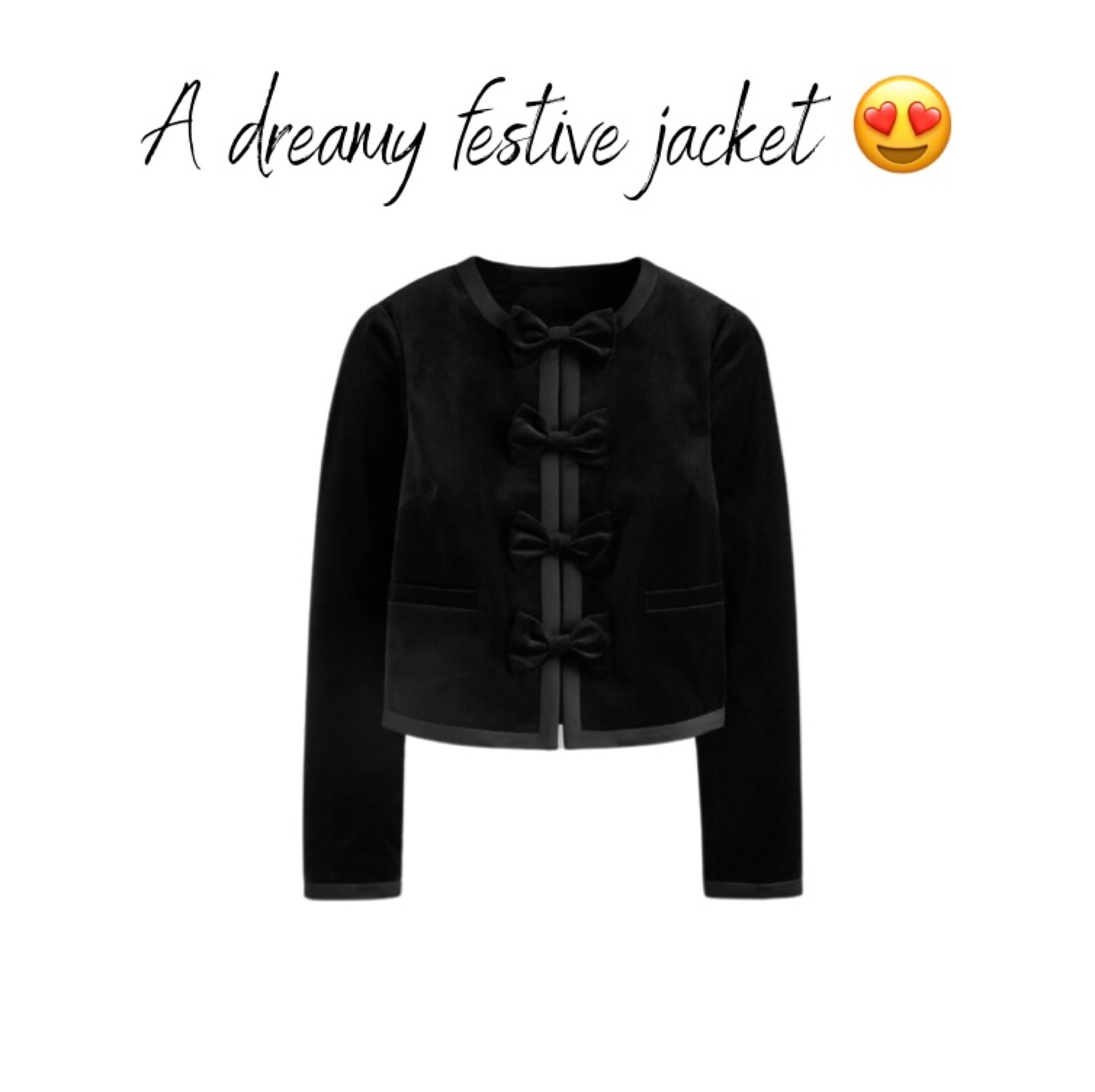 LOVE this festive velvet bow jacket! So lovely for all kinds of holiday festivities ♥️🎄