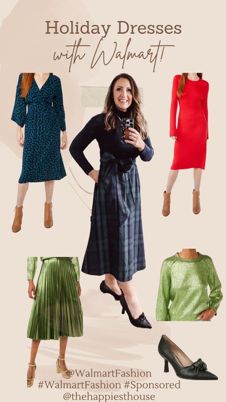 These holiday dresses will work throughout winter! Beautiful and comfortable as well! Love the shoes and jewelry too! @walmartfashion #walmartfashion ad

#LTKSeasonal #LTKbeauty #LTKHoliday