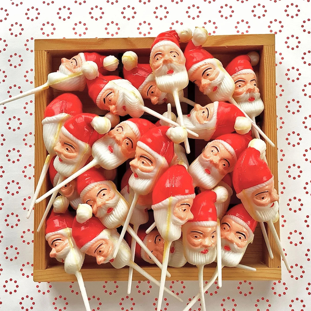 Vintage Santa Cake Picks 4, Christmas Collectible Hong Kong, 1960s - Etsy | Etsy (US)