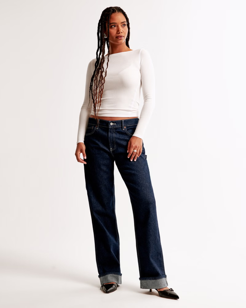 Curve Love Low Rise Baggy Jean | Abercrombie & Fitch (US)