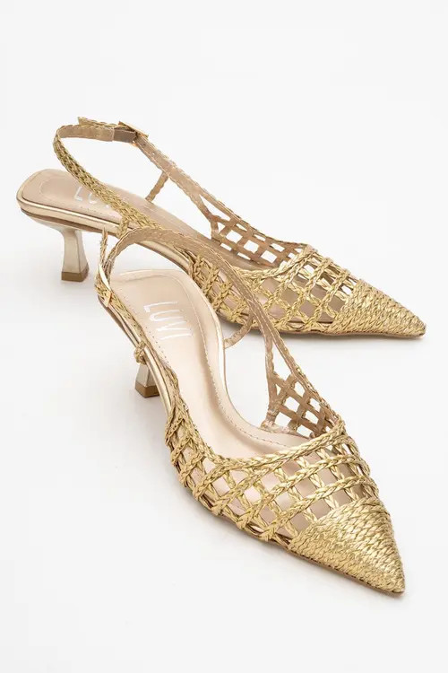 Prologue Shoes Heaven Knitted Pointed Toe Pump in Gold at Nordstrom, Size 8.5 | Nordstrom