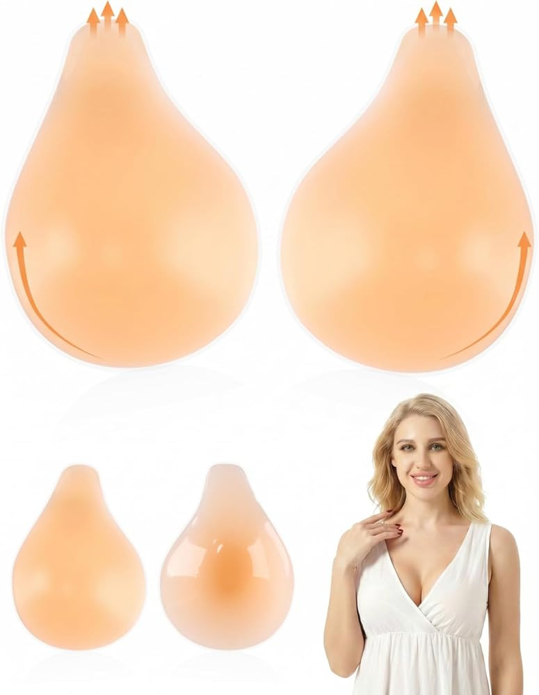 Sticky Bra for Women, Push Up Adhesive Bras, Invisible Backless Strapless Silicone, Spoon Shape T... | Amazon (US)
