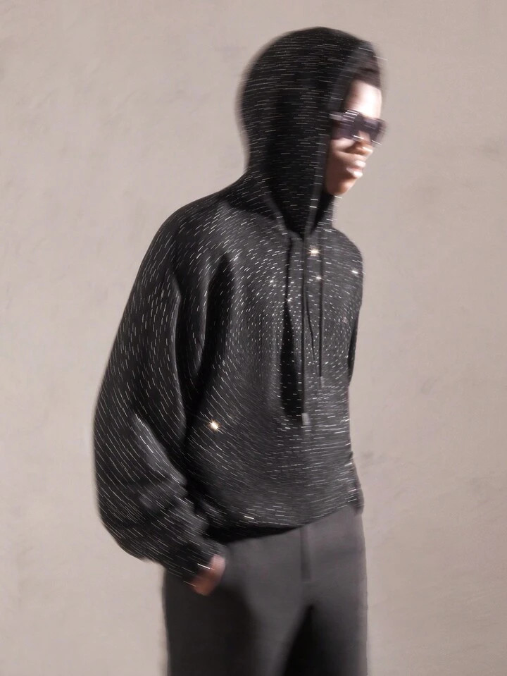 AKNOTIC Party 1pc Men's Knit Slim Fit Casual Hooded Long Sleeve Sweatshirt, Suitable For Autumn/W... | SHEIN