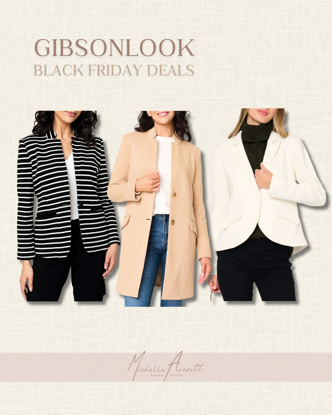 Shop select products at up to 50% off at Gibsonlook!

Use code MICHELLE20 for 20% all other items site wide.

petite fashion, petite style, Black Friday deals, early Black Friday, holiday sales 

 #LTKCyberWeek #LTKOver40 #LTKSaleAlert