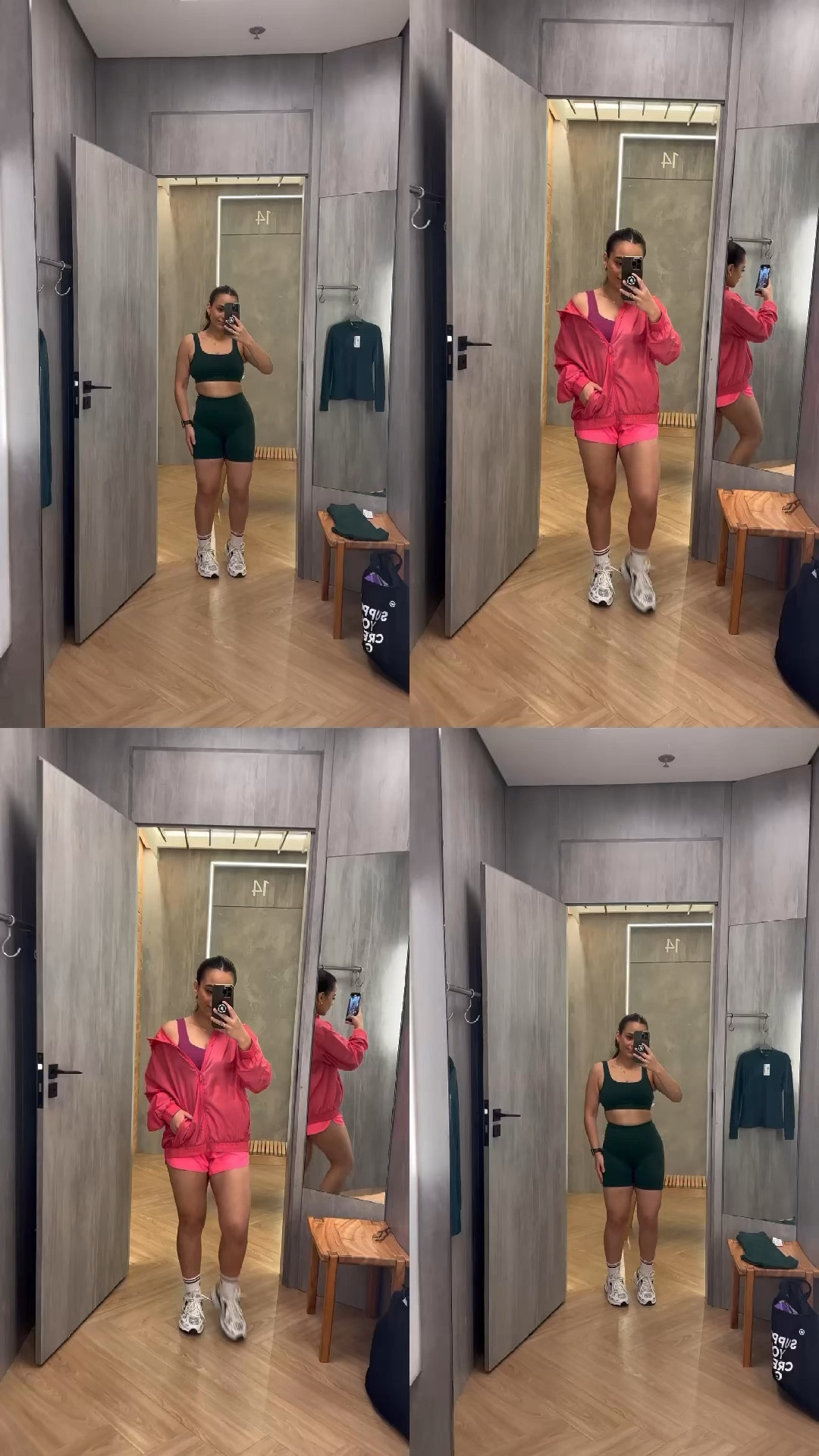 Inspiração de looks fitness Riachuelo para vocês! 💚💖

O look verde é todo P e o rosa a única coisa M é a jaqueta (porque a P esgotou 🙁). 

Minhas medidas: 
Busto 89
Cintura 73
Quadril 94
Altura 1,53 
Eu visto 36/38

#LTKfitness #LTKbrasil #LTKstyletip