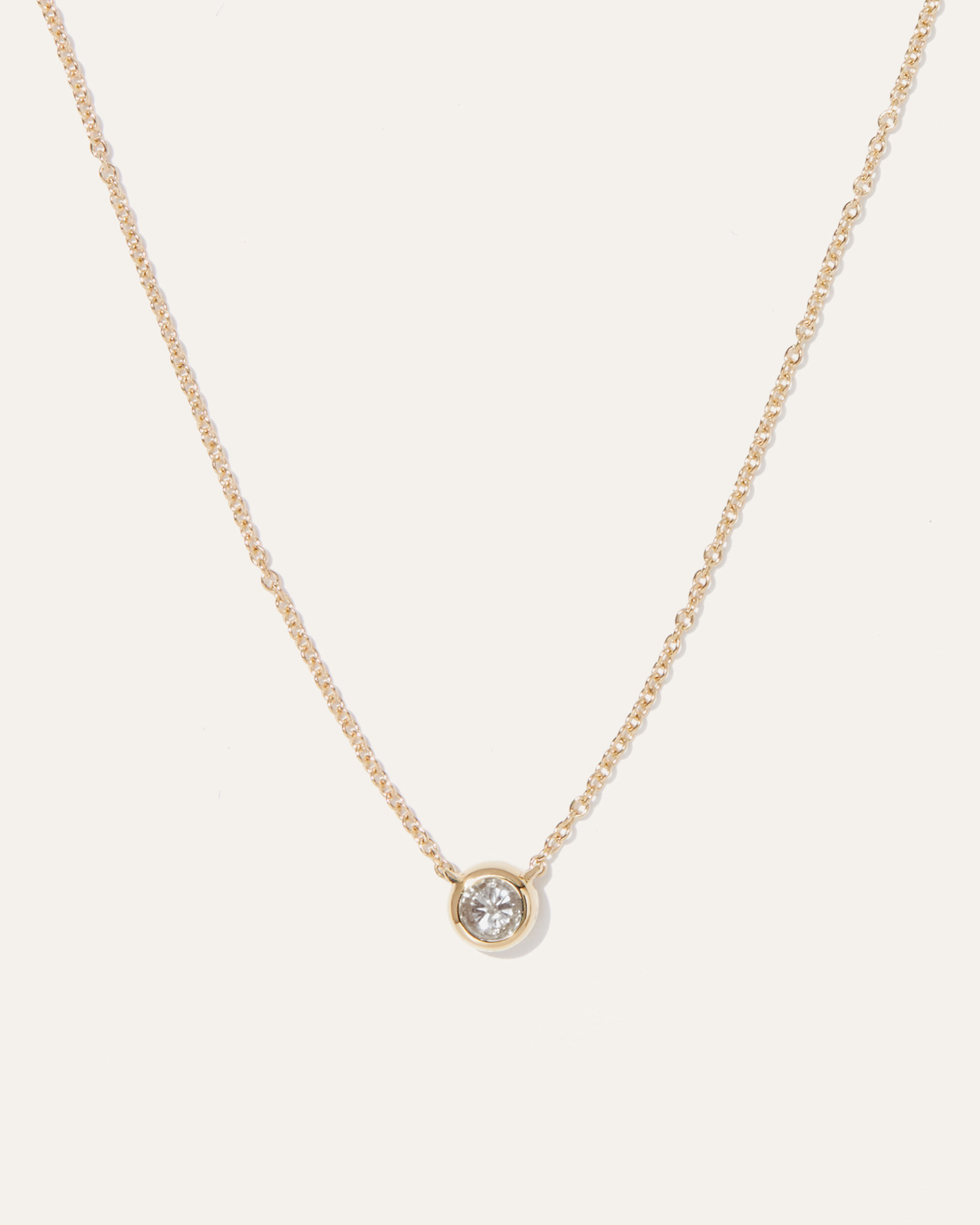 Quince | Women's Diamond Bezel Necklace in Yellow Gold, 14K Gold | Quince