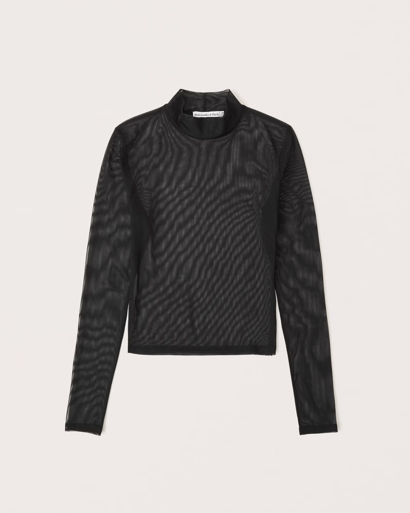Mesh Mockneck Top | Abercrombie & Fitch (US)