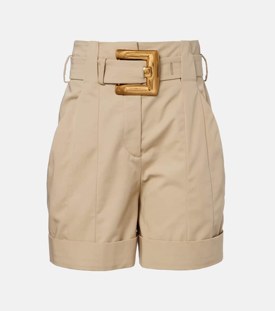 Balmain Belted cotton gabardine shorts | Mytheresa (US/CA)