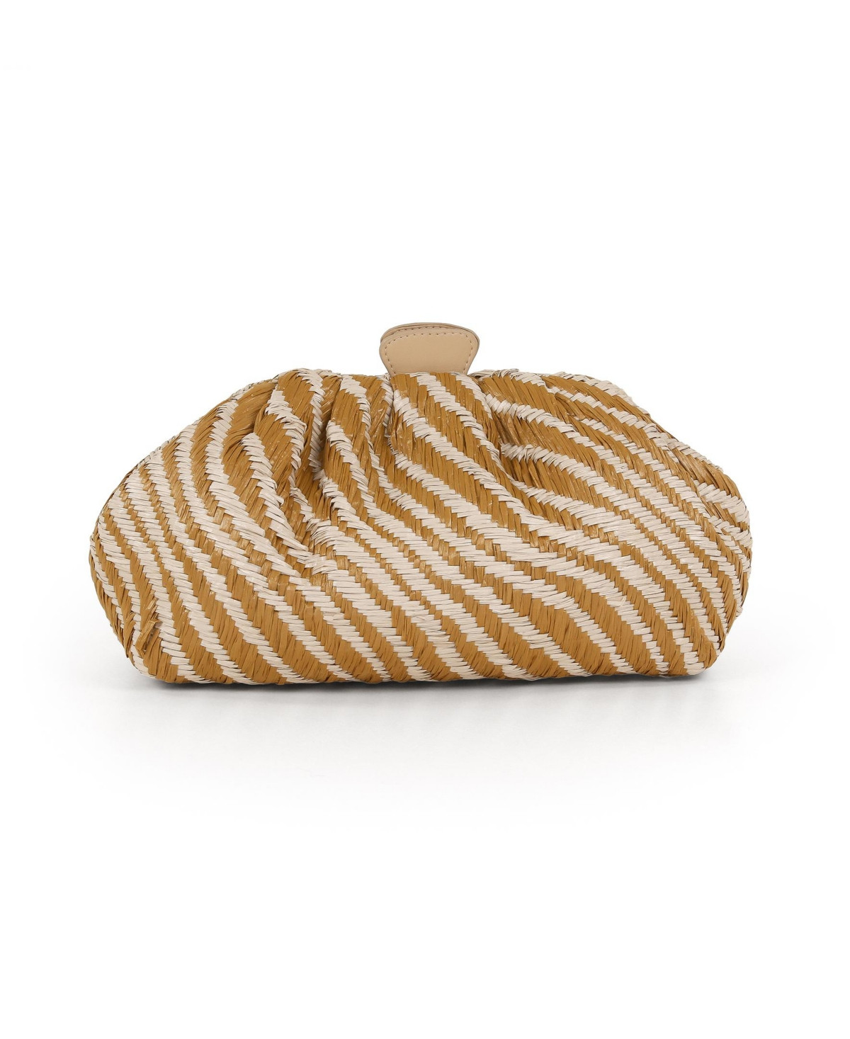 Jewel Badgley Mischka Woman's Indigo Tiger Jacquard Raffia Pouch Clutch - Natural combo | Macy's