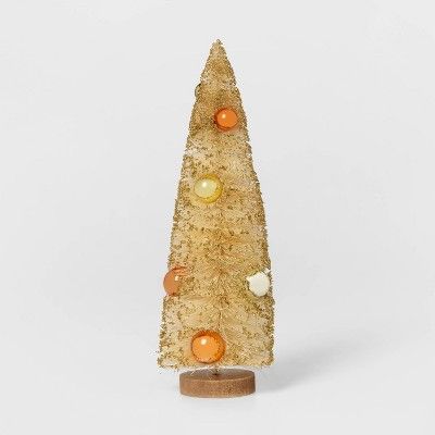 12.5in x 4in Bottle Brush Ornament Christmas Tree Decorative Figurine Metallic Gold - Wondershop... | Target
