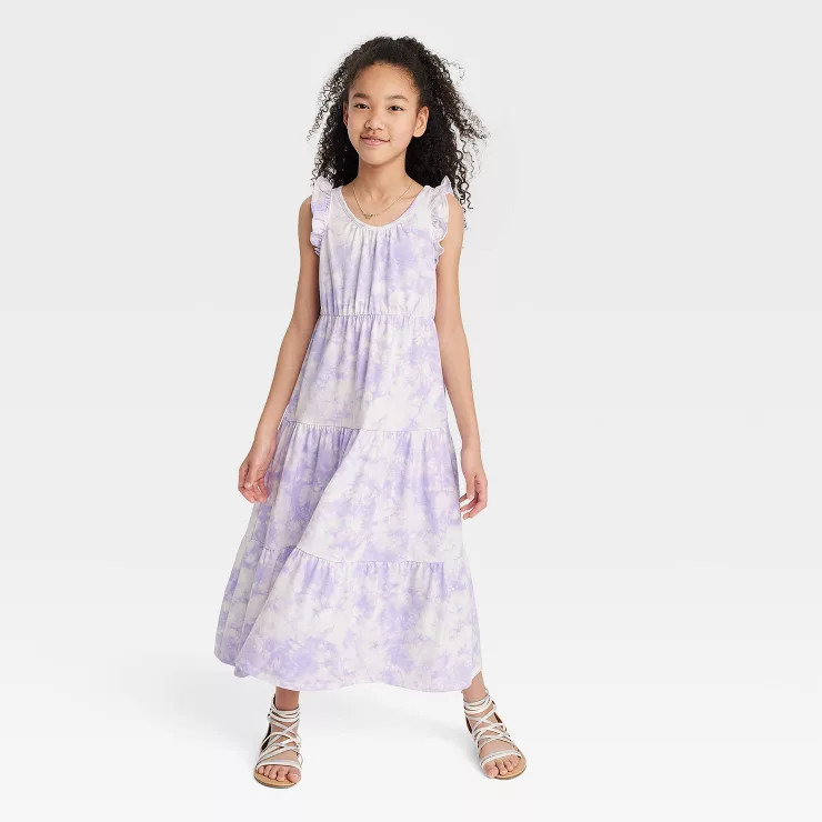 Girls' Tiered Knit Maxi Dress - Cat & Jack™ | Target
