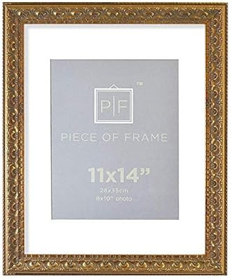 Golden State Art, 11x14 Ornate Finish Photo Frame, with White Mat for 8x10 Picture & Real Glass, ... | Amazon (US)