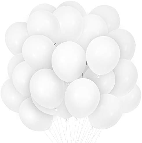 PartyWoo White Balloons, 100 pcs, 10 Inch Matte White Balloons, Latex Balloons, Party Balloons fo... | Amazon (US)