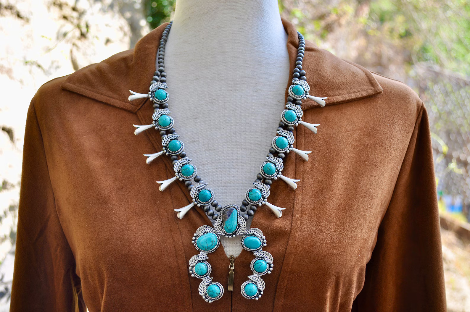 Squash Blossom Turquoise Necklace - Etsy | Etsy (US)