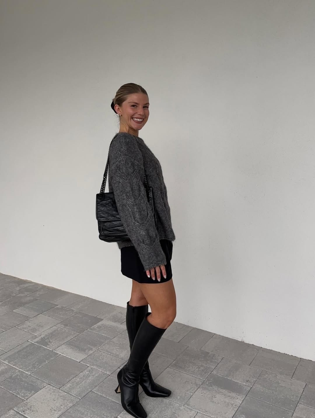 The perfect winter evening look! This gray cable knit sweater is so cozy and warm :)

#LTKHoliday #LTKSeasonal #LTKootd