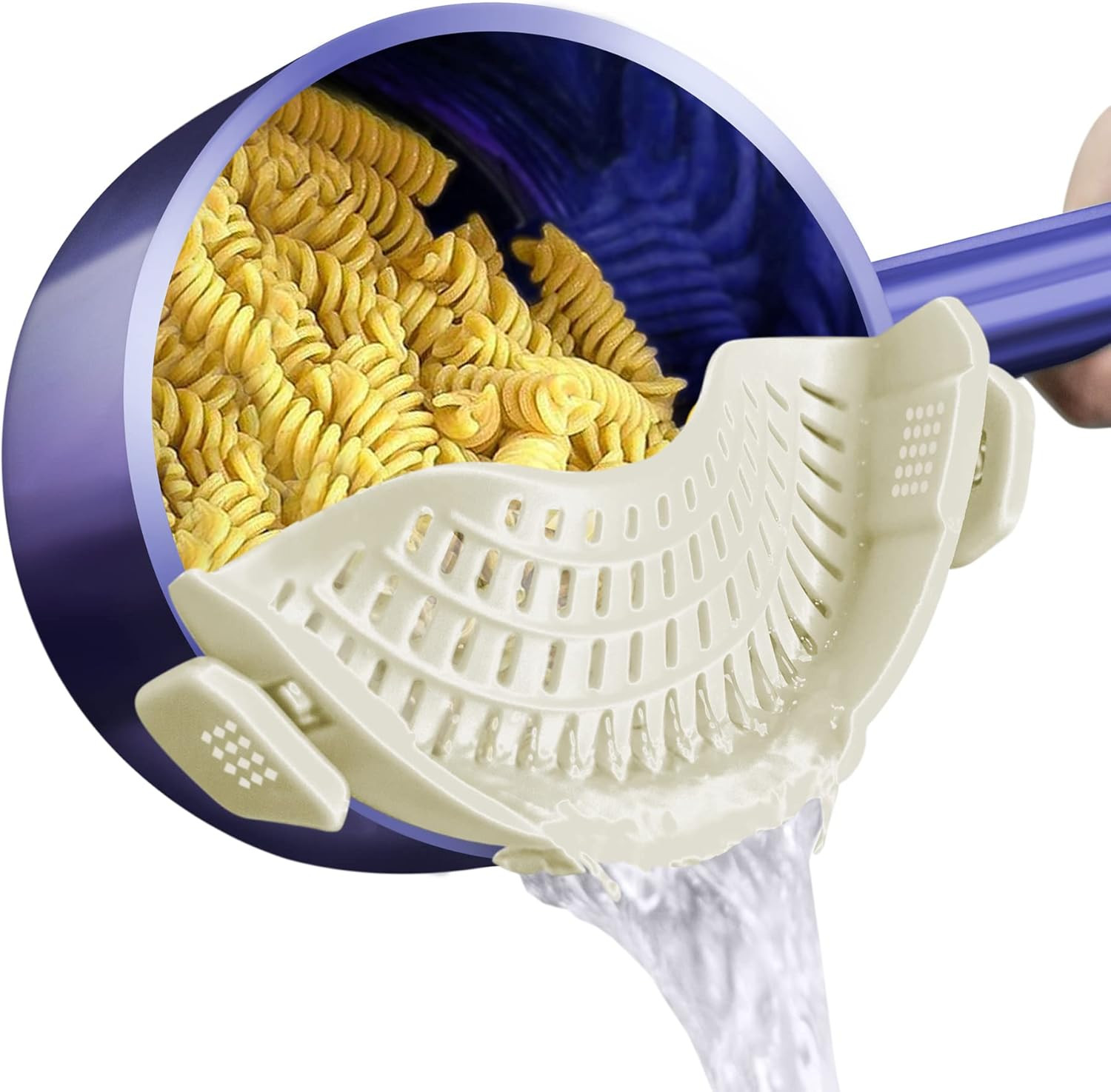 AUOON Clip On Strainer Silicone for All Pots and Pans, Pasta Strainer Clip on Food Strainer for M... | Amazon (US)