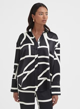 Multi Contrast Print Satin Shirt – Kora | 4th & Reckless