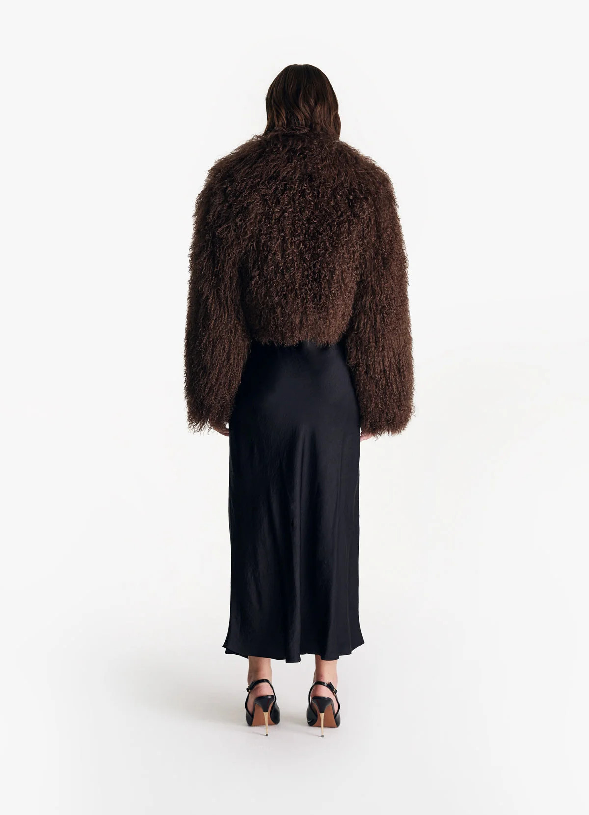 Brown Mongolian Cropped Coat | DE SAVARY LONDON