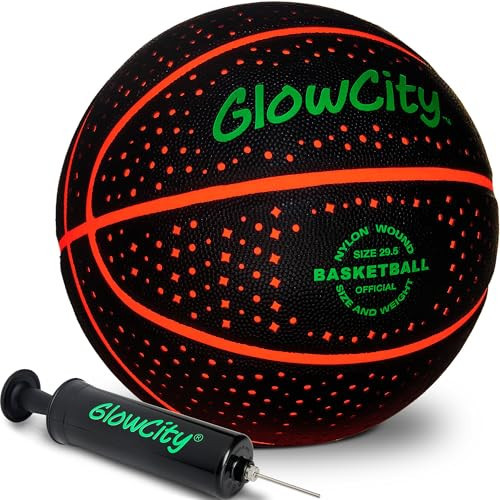 GlowCity Glow in The Dark Basketball for Teen Boy - Basketball Gift - Glowing Red Basket Ball, Light Up LED Toy for Night Ball Games - Sports Stuff & Gadgets for Kids Age 8 Years Old and Up | Amazon (US)