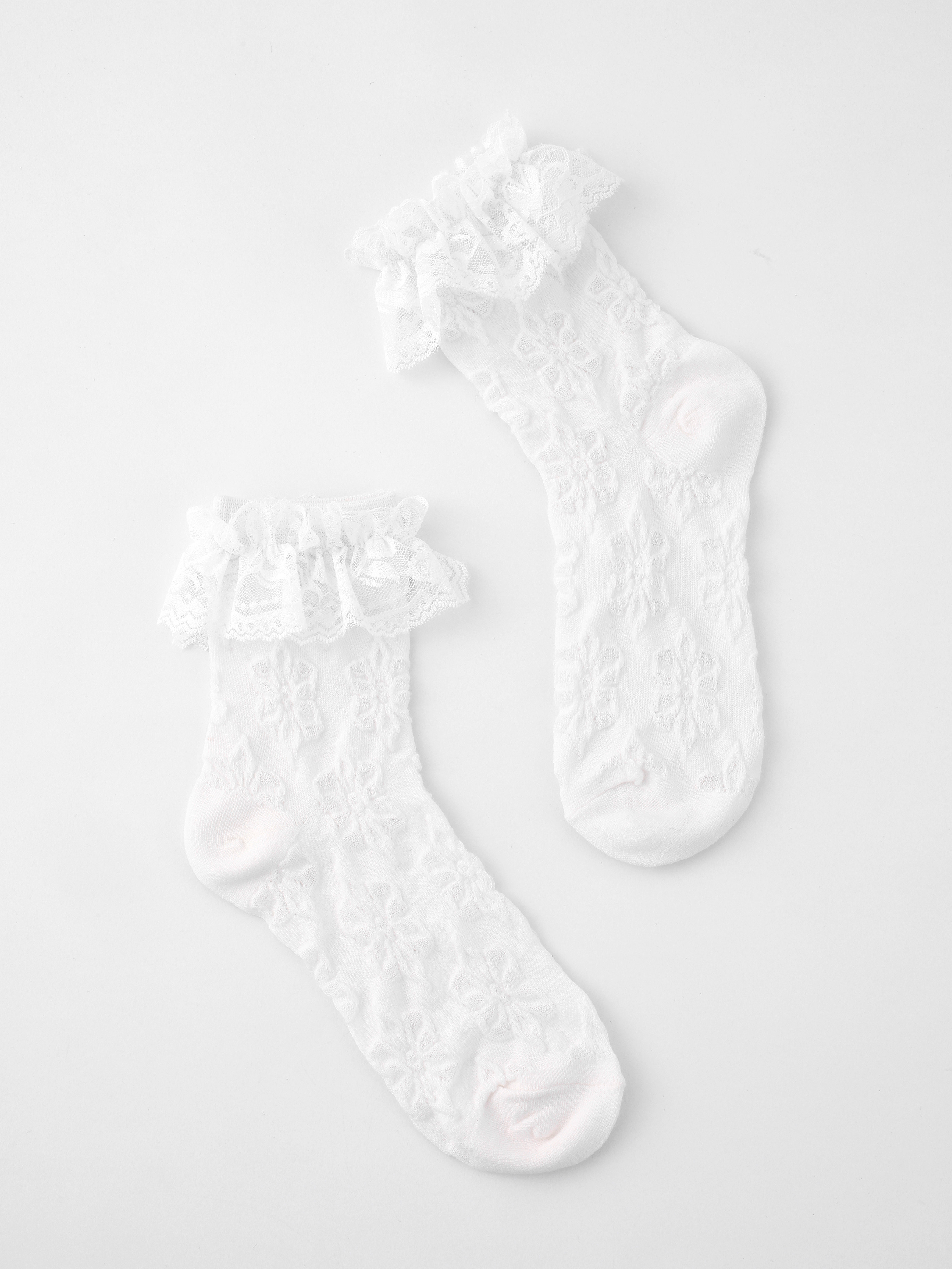 Lace Trim Socks For School | Cider