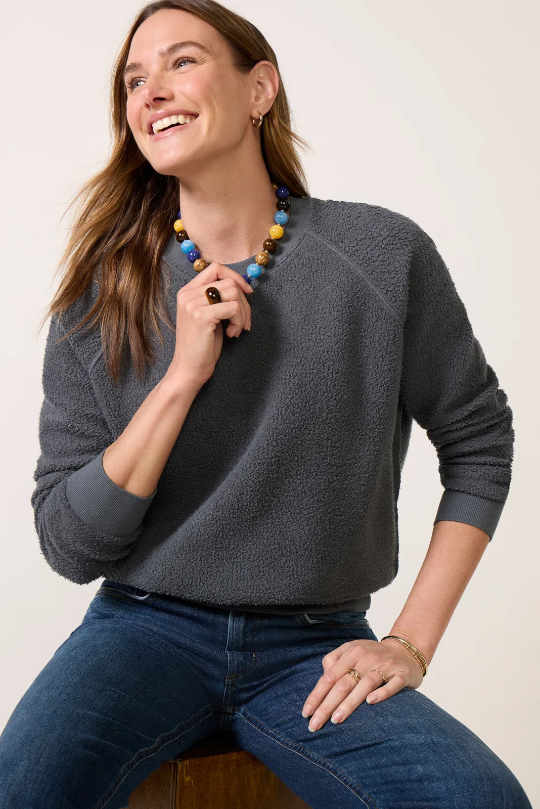 PERFECTWHITETEE Women's Ziggy Sweatshirt, Size XS, Turbulence Grey | Evereve