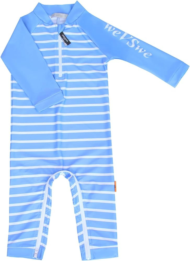 weVSwe Baby Toddler Sun Protection Rash Guard Swimsuit with Crotch Zipper | Amazon (US)