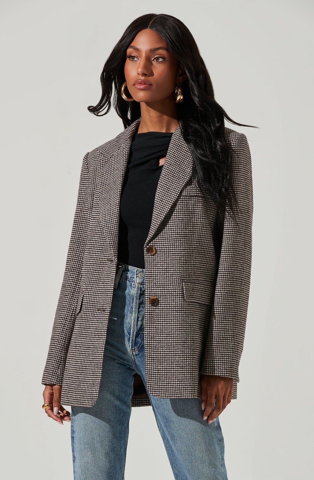 Pauline Plaid Oversized Blazer | ASTR The Label (US)