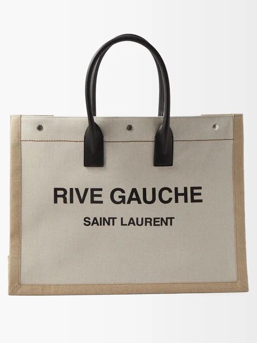 Saint Laurent - Rive Gauche Canvas Tote Bag - Mens - Beige | Matches (US)